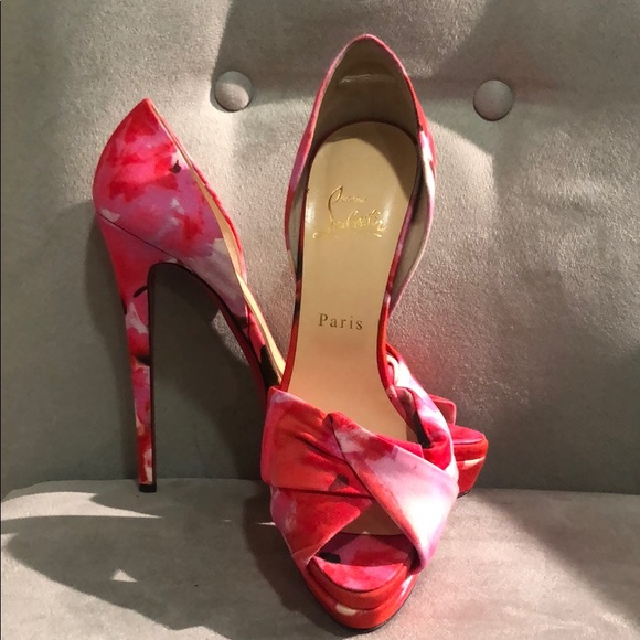 Christian Louboutin Floral peep toe pump - Picture 3 of 4